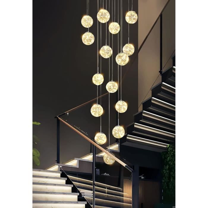 Lustre Suspendu Goutte D'eau - Éclairage LED Moderne Pour Escalier, Duplex, Restaurant - Suspension Longue, Style Cristal