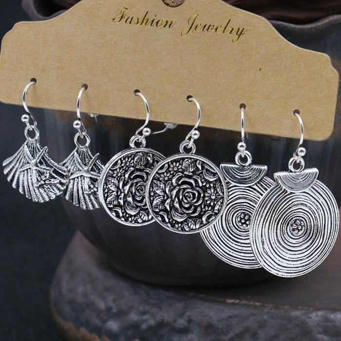 ENSEMBLE DE BOUCLES D/'OREILLES ASSORTIES