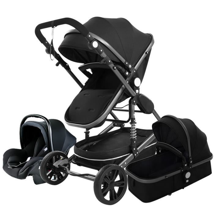 Luxe Bebe Poussette Haute Landview 3 En 1 Bebe Poussette Portable Bebe Poussette Bebe Landau Bebe Confort Pour Nouveau Ne Noir Cdiscount Sport