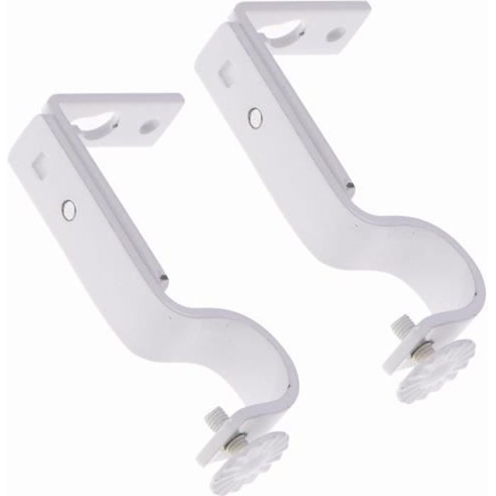 Accessoires pour rideaux Support pour tringle à rideau Support monorail  (pour tringle à rideau 18-22MM) blanc paire