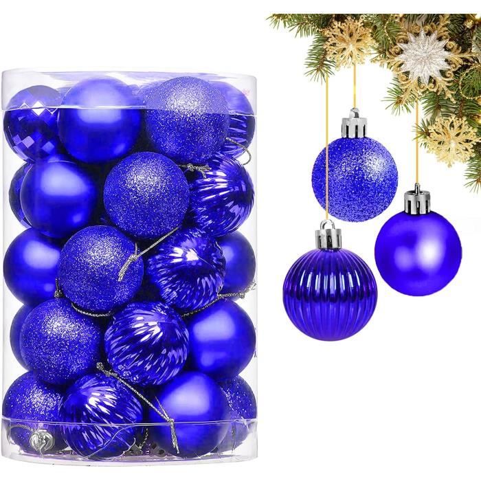 Boules De Noël Bleu34 Pièces Noel Decoration Sapin Boules Ornements