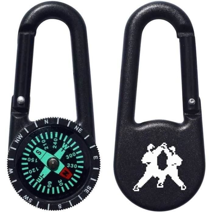 3 Pcs Porte-clés Boussole Voyage Travail Avec Carabiner À Anneau