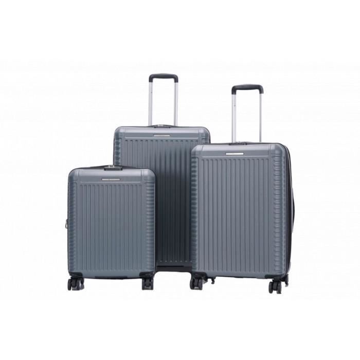 lot de 3 valises extensibles rigides + 30% de volume - lys paris - gris.