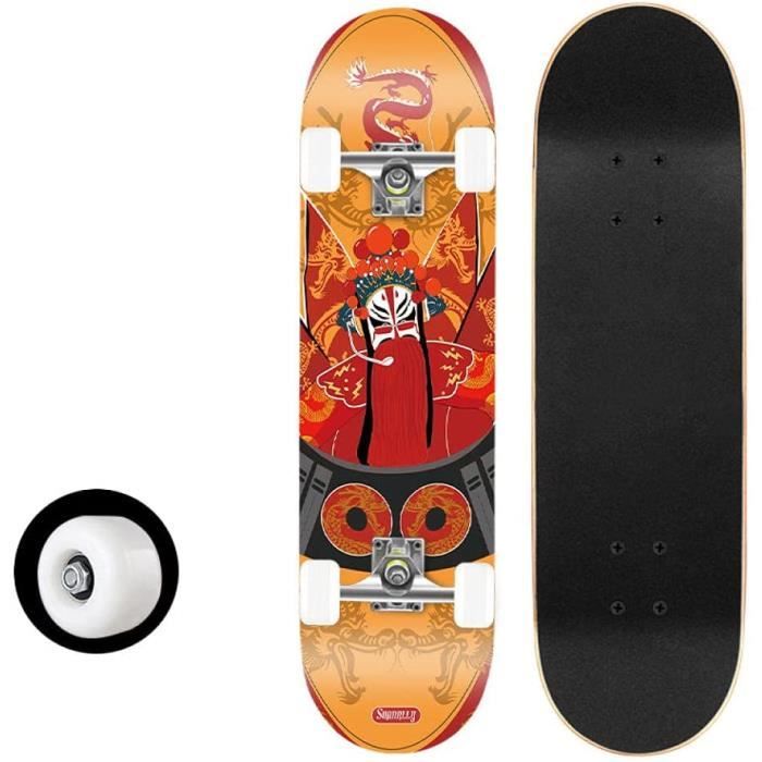 Mini Longboard TangDao 80cm - 8 Plis Bois D'érable, Roues PU 95A, Roulements ABEC-7 - Pour Débutants
