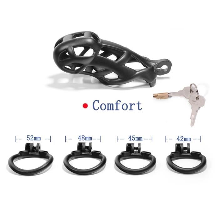 Cage De Chasteté Homme En Silicone Doux Avec 5 Anneaux - Neuf, Marque Générique