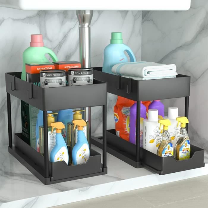 HI NINGER 2 pièces Organisateur sous evier Cuisine Rangement sous evier
