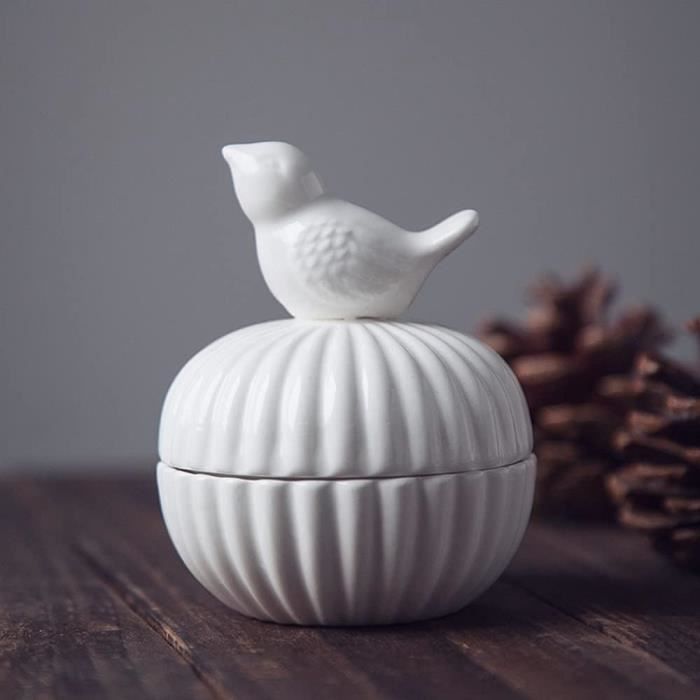 DIYOMR Lot De 2 Statues D'oiseau En Céramique Brillante Métallique