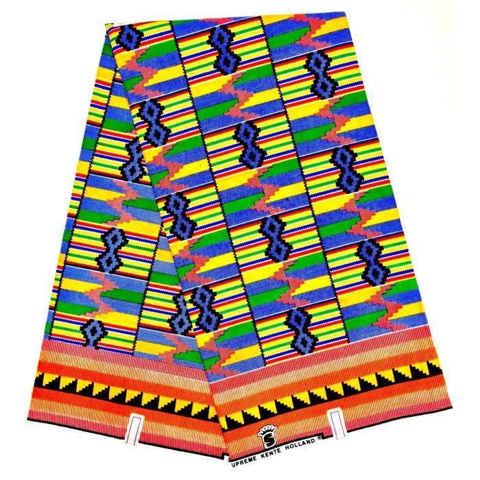 Tissu Wax Africain Imprimé Kente - Coton, 1m10 X 1m70, Tous Coloris, Neuf