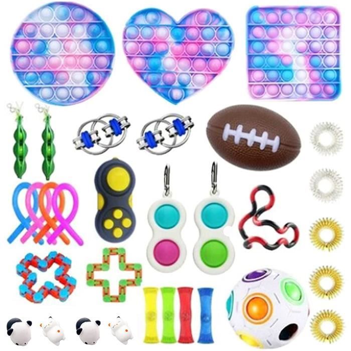 9 Pièces Fidget Toys 3D Keychain - Jouets Sensoriels Anti-Stress Et Anti-Anxiété