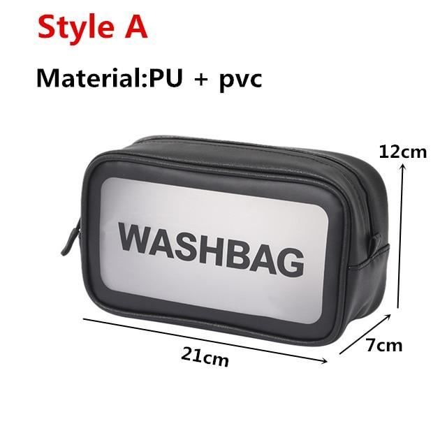 Trousse De Toilette En Cuir Véritable Leathario - Homme/femme - Noir1004 - Taille L