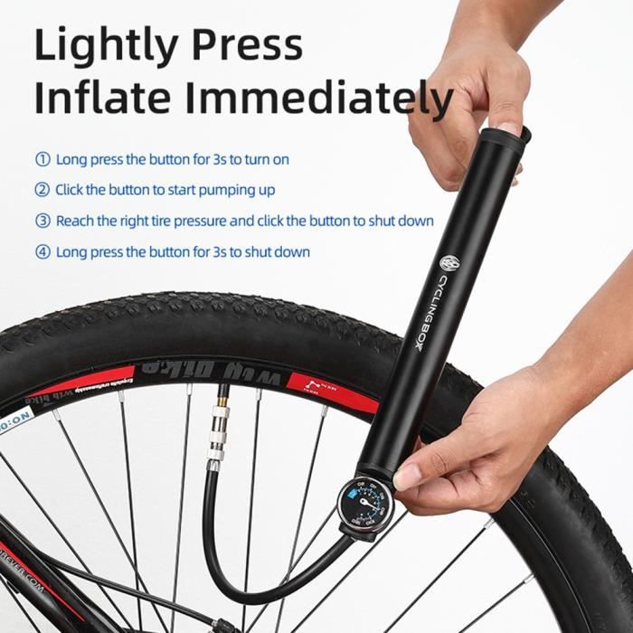 Mini Pompe Électrique Rechargeable Pour Vélo, 120PI, Gonfleur de Chocs à  air, Portable, Numérique, Pour Pneu - Cdiscount Sport