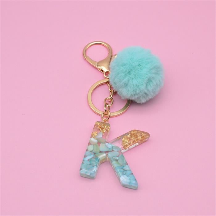 Accessoire Sac Mignon Porte-clés Lettre Initiale OKAICEN Avec Pompon Papillon 1034227