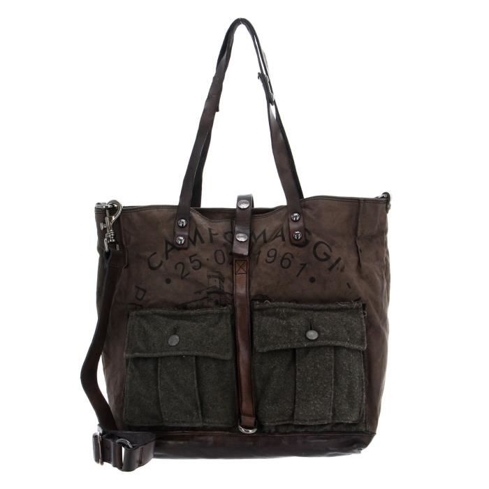 Sac Shopping En Cuir Campomaggi Grigio - Vintage Avec étiquettes - Taille L