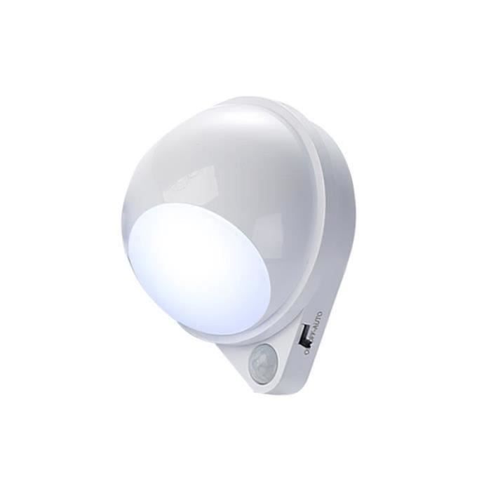 Veilleuse Led, Lampe De Nuit Murale Avec Détecteur De Mouvement Autocollante, Veilleuse Murale Pour Salle De Bains, Chambre, Couloir, Blanc Chaud