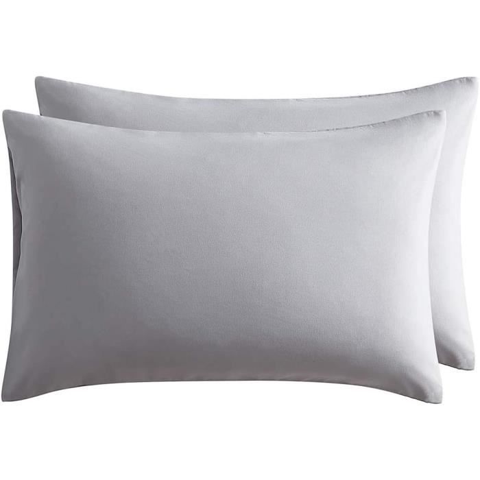 Couverture + Taies D'oreiller Marocaines – Laine Mérinos – Gris/Blanc