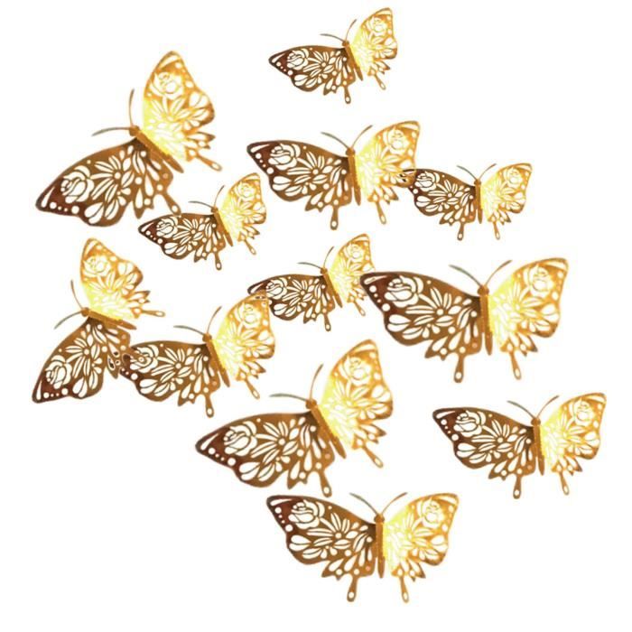 100 Stickers 3D Papillons – Déco Murale Double Couche Tulle – Papillons 5 Cm Pour Chambre Enfant, Mariage, Fête
