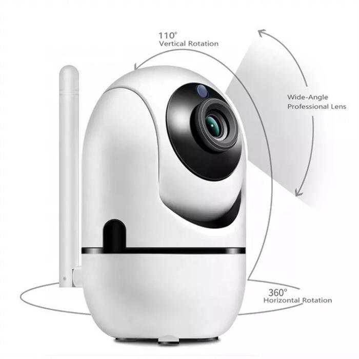Babyfoon - Babyphone 3,2 pouces avec caméra vidéo - 360 degrés PTZ - Caméra  bébé 