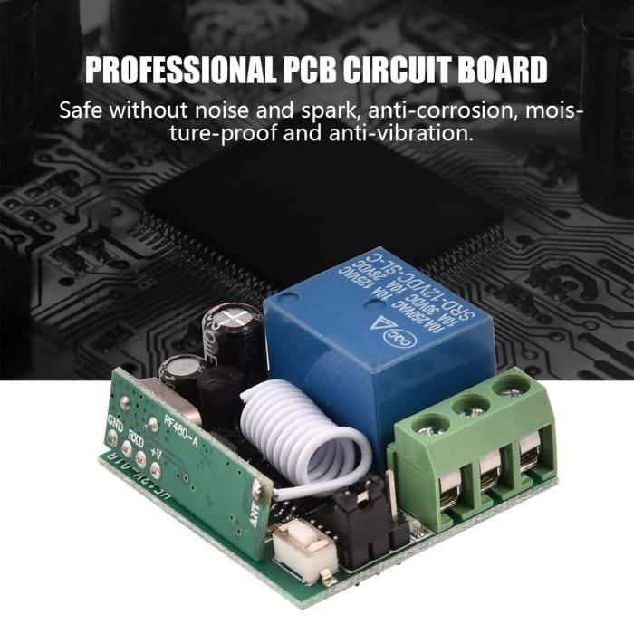 Mini Récepteur Relais WiFi 433 MHz - Télécommande 2500W Pour éclairage - Réf. 2201Mw+Wp07