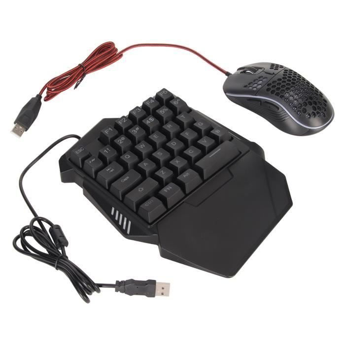 Ensemble clavier et souris de jeu rétro-éclairé rvb, une main, avec  adaptateur convertisseur, pour PS4