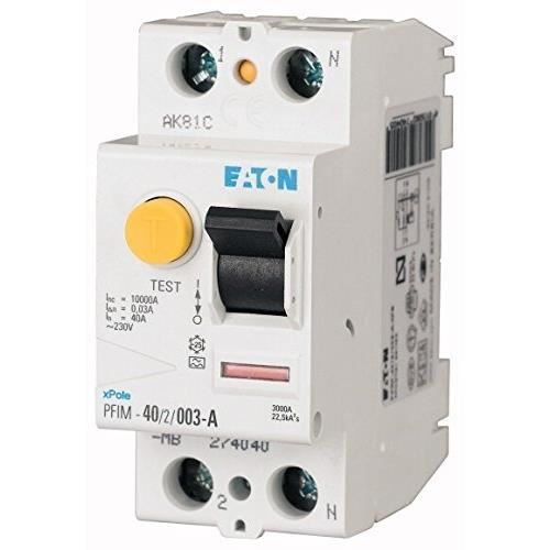 EATON INDUSTRIES - Interruttore Differenziale Puro 40A 2p 30mA Tipo AC Pfim 40 2 003 Diff Puro 2p 40a 0 03a 000000000000359534