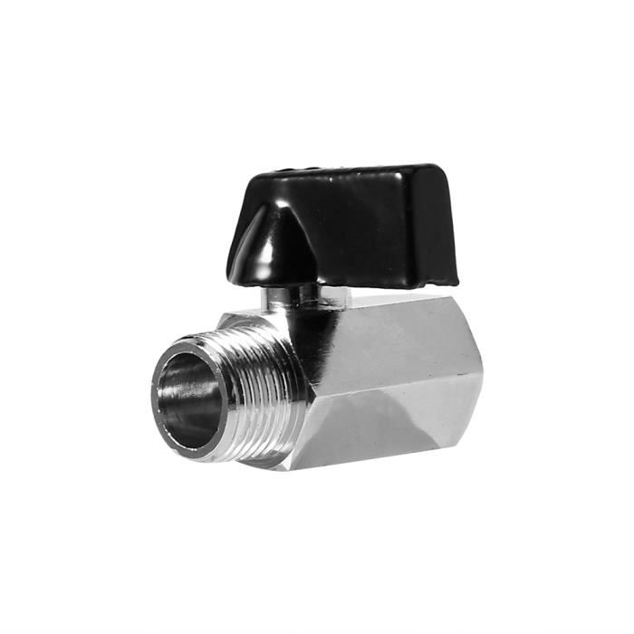 Robinet Vanne à Bille 1/2" NPT Mâle/Femelle - Laiton Chromé, Pression Max 450 PSI