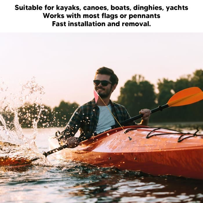 Lumière de sécurité pour kayak avec drapeau orange et mât rétractable
