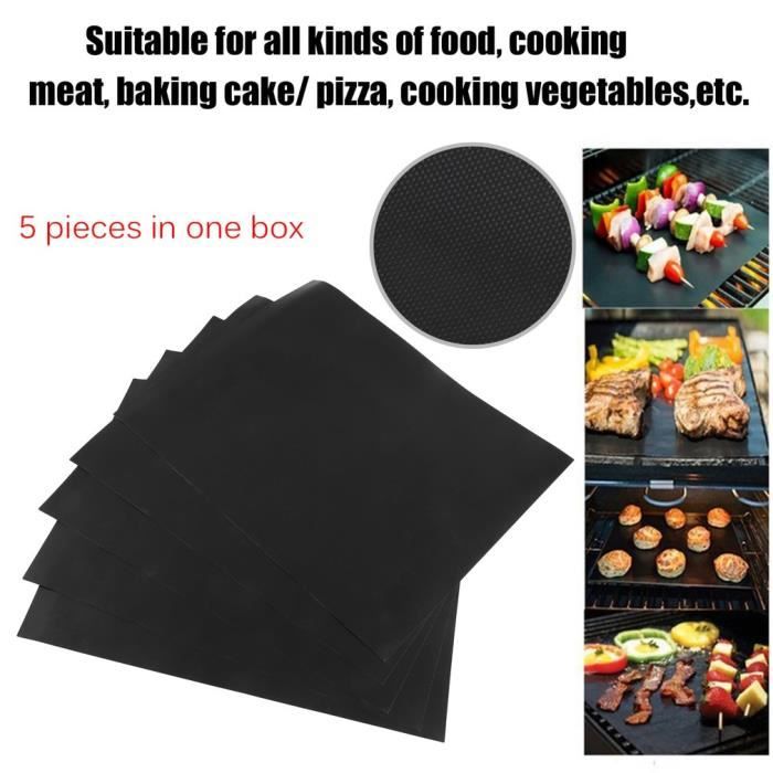 Lot De 3 Tapis De Barbecue Antiadhésifs 33x40 Cm - Téflon Réutilisable Pour Grill - 8