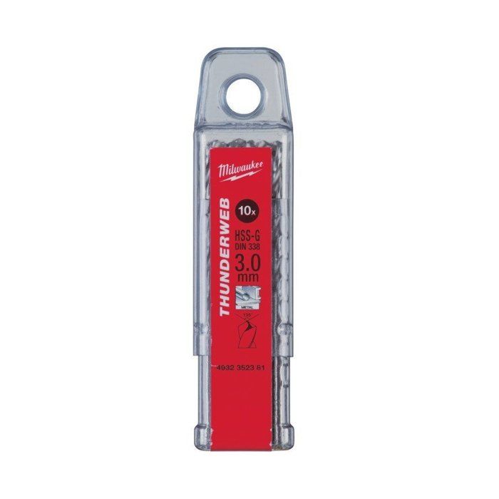 Milwaukee 10 forets métaux Thunderweb - Spécial métal HSS-G - TW 6 x 93 mm - 4932352390
