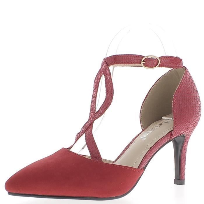 escarpins ouverts rouge