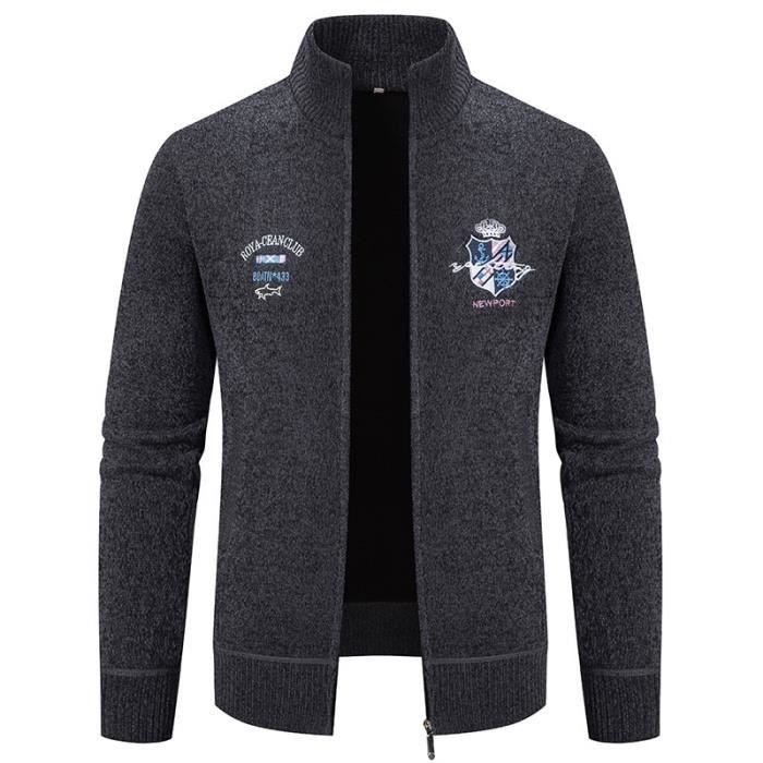 Gilet Homme Capuche Carreaux Doublé Polaire Zippe Chaud Epais Noir