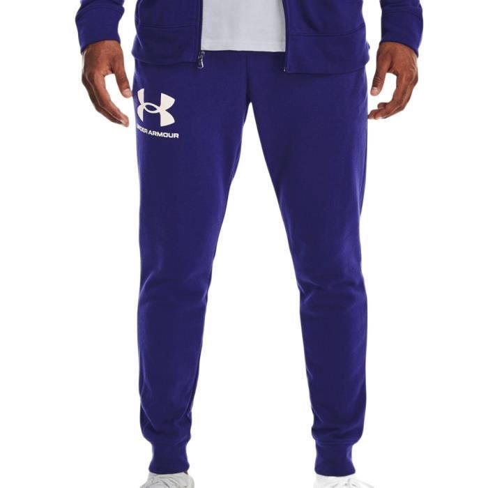 Jogging Homme Under Armour Rival Terry - Bleu Roi - Taille élastique - Poches ouvertes - Intérieur en coton