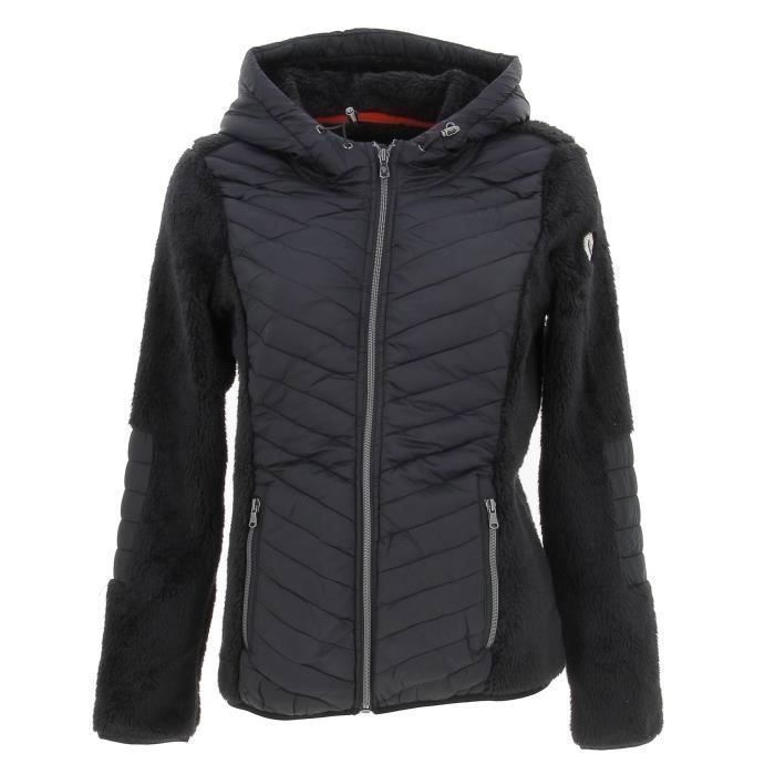 veste polaire - sun valley - femme - noir - sports d'hiver - capuche