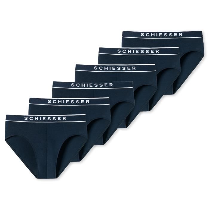 Schiesser Slips Hommes 95/5 Organic Cotton lot de 6 Bleu foncé