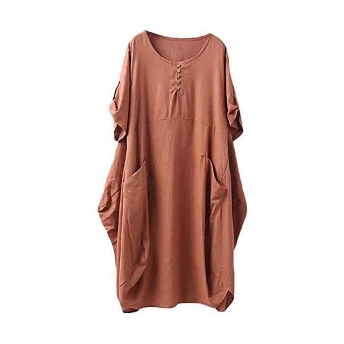 GRACE KARIN Robe Midi Femme Manches Courtes Volantées - Robe Cocktail Encolure V Croisée