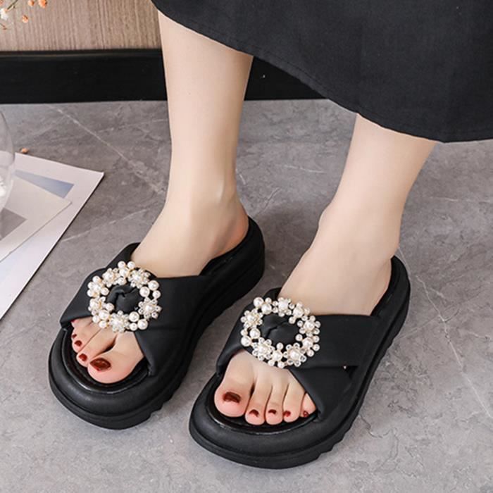 Sandales D'Été Pour Femme Avec Talon - Sandales Respirantes & Élégantes à Tête Ronde, Idéales Pour L'Été