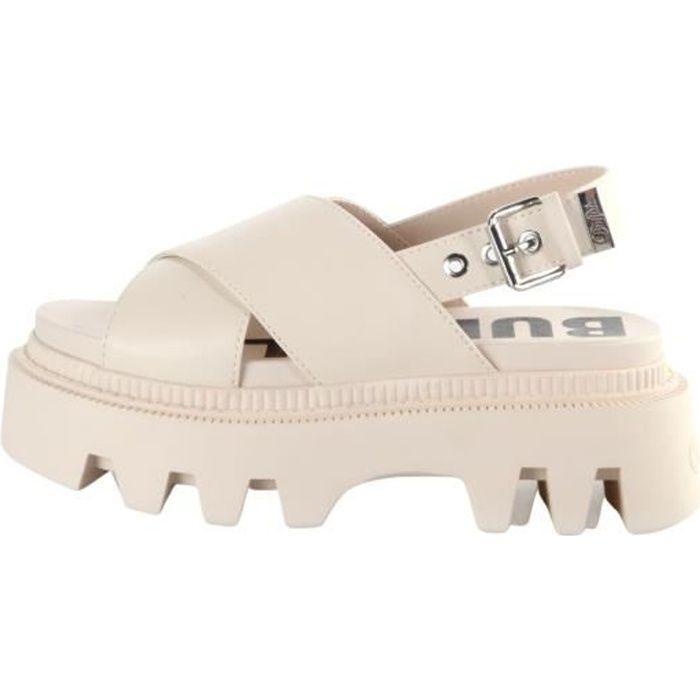 Sandales plateforme femme BUFFALO Flora Cross - crème - 41 - Compensé - Véganes - Confortable