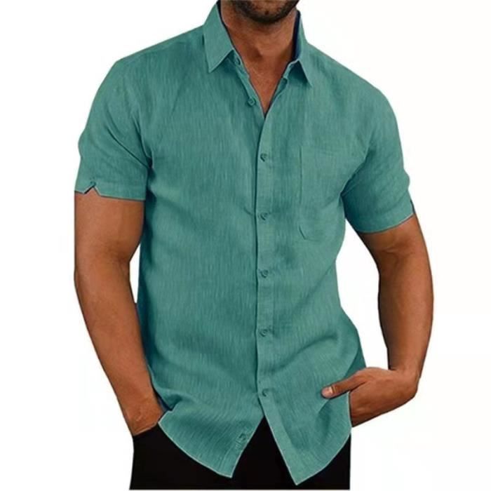 Chemise,Chemise imprimée à manches longues pour homme,vêtement Slim et  décontracté de haute qualité,couleur or et - vert militaire Blanc -  Cdiscount Prêt-à-Porter