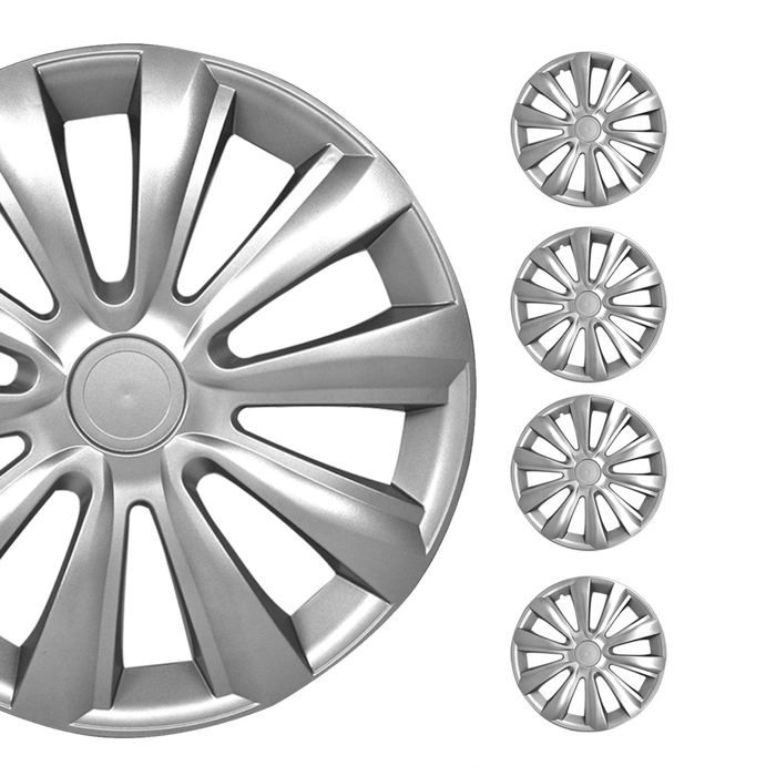 Jeu Enjoliveurs de Roue pour Peugeot 208 16 Pouces 4 Piéces Gris