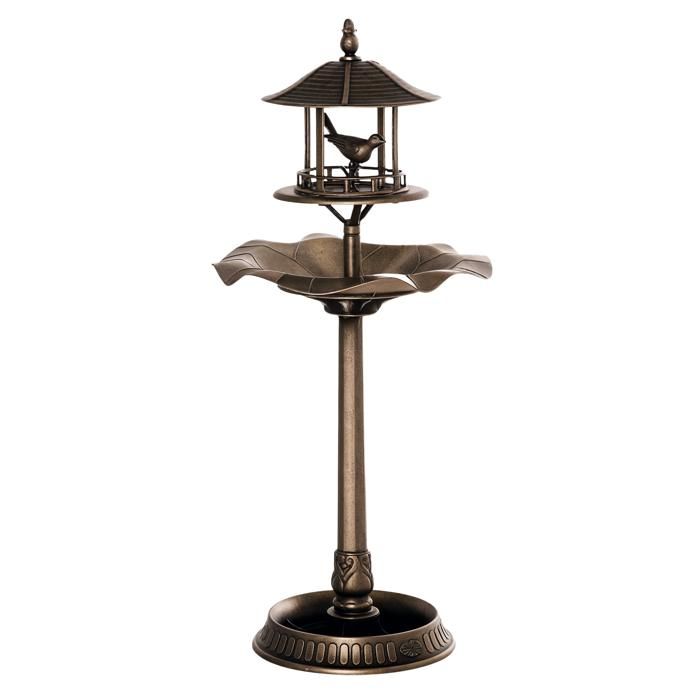Comparer les prix de Bain d'oiseaux abreuvoir pour oiseaux jardinière 3 en 1 dim. Ø 50 x 113H cm polypropylène bronze antique