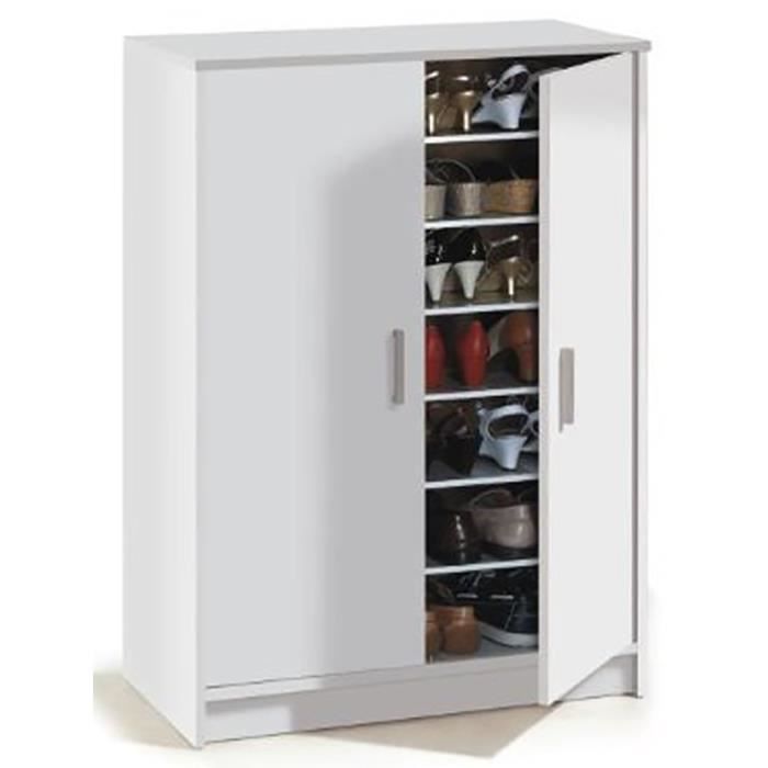 Armoire A Chaussures Avec 2 Portes Et 6 Etageres 30 Paires