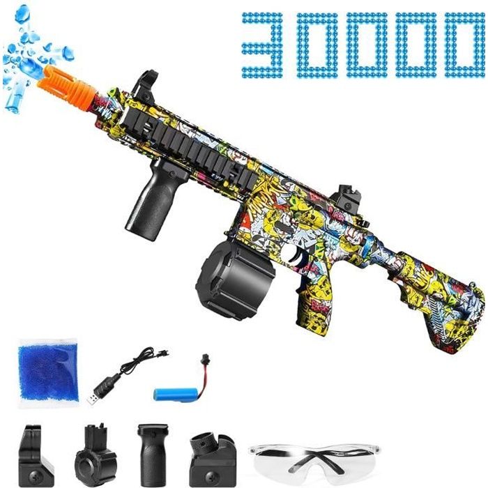 Pistolet à Billes D'eau électrique Automatique Rechargeable - Modèle M416 - Bataille Aquatique Sans Douleur Pour Tous