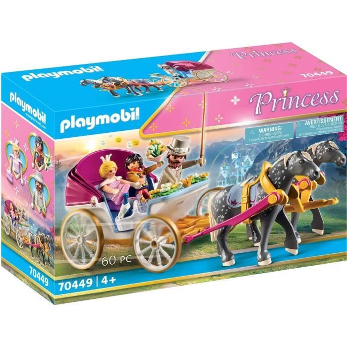 PLAYMOBIL 70449 Calèche et couple royal Princesses 60 pièces Dès 4 ans