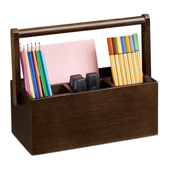 /Ø 15 cm 4 compartiments acrylique rond transparent 15 x 15 x 15,5 cm Relaxdays 10026565/_1033 Organiseur de pinceaux Porte-stylos Range-couverts