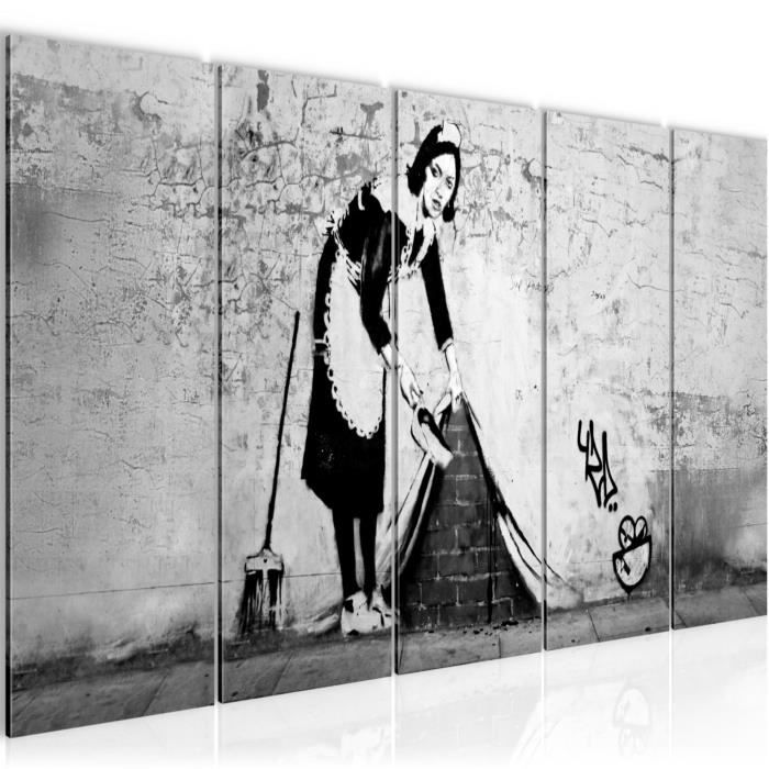 Visario Images sur Toile Banksy 80x60 cm Nr 4171 résumé Pret a accrocher
