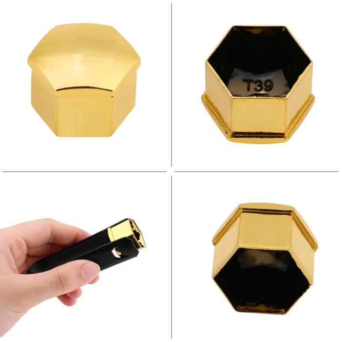 20 Cache-Écrous 17mm Argent - Nylon PA66 - Anti-Vol - Compatible Audi & Autres - Avec Outil De Retrait