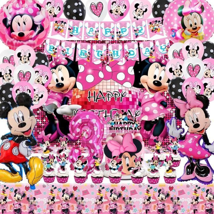 Décoration Anniversaire Minni 1 Ans - Kit Vaisselle - Ballons Aluminium