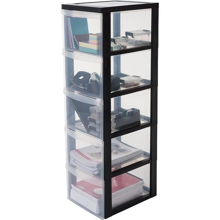 Boîte De Rangement 6 Tiroirs En Plastique Transparent - Organisateur Bureau, Maquillage, Bijoux - Dimensions 12x10x12 Cm
