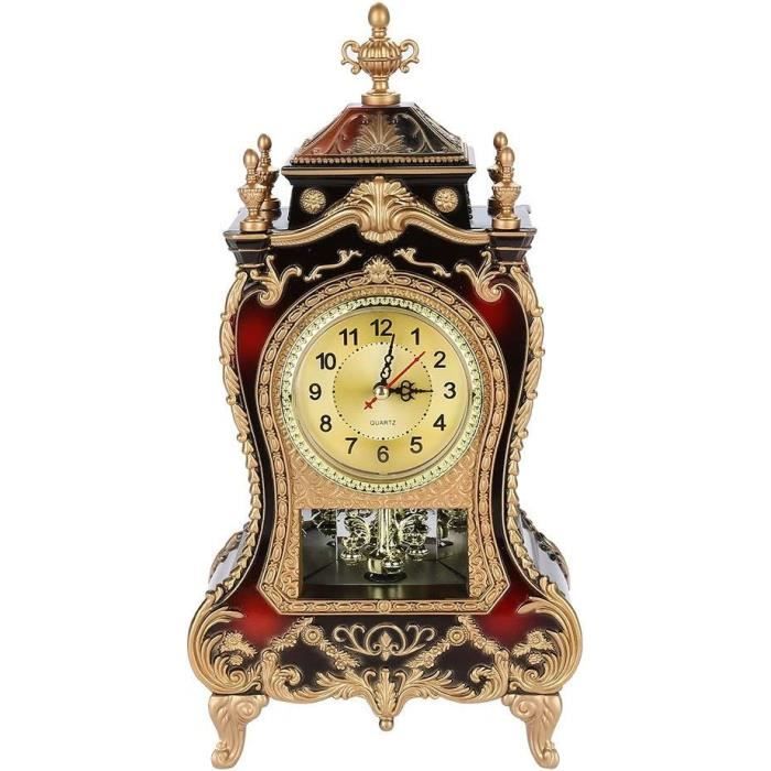 Horloge De Cheminée Vintage En Bois Avec Pendule Et Carillon Westminster - Décoration élégante Pour Salon Ou Bureau