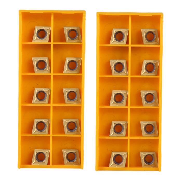 10 Inserts Carbure Walfront CCMT09T304 - Pour Tournage Métal CNC - Lame Cutter Tour