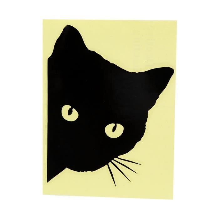 Sourcing Map 4pcs Motif Chat Voiture Noir Decor Autocollant Pellicule Reflechissante Cdiscount Auto
